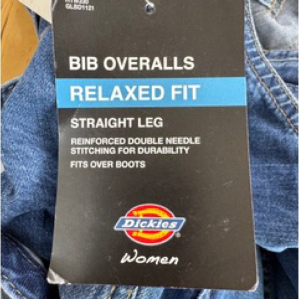 Dickies Bib Overalls Relaxed Fit Straight Leg Fits Over Boots Size XL Blue Denim - Picture 3 of 14